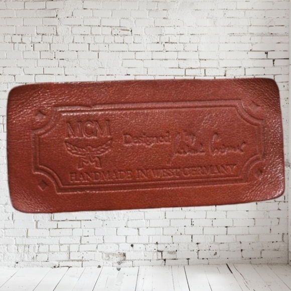 MCM Visetos Leather Boston Bag Brown Unisex Vintage - Picture 16 of 17